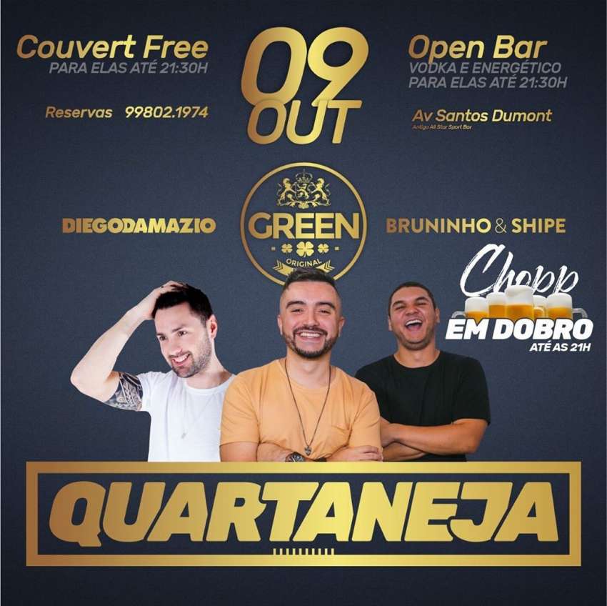 Quartaneja | Green Original Pub | OndeTemBalada.com