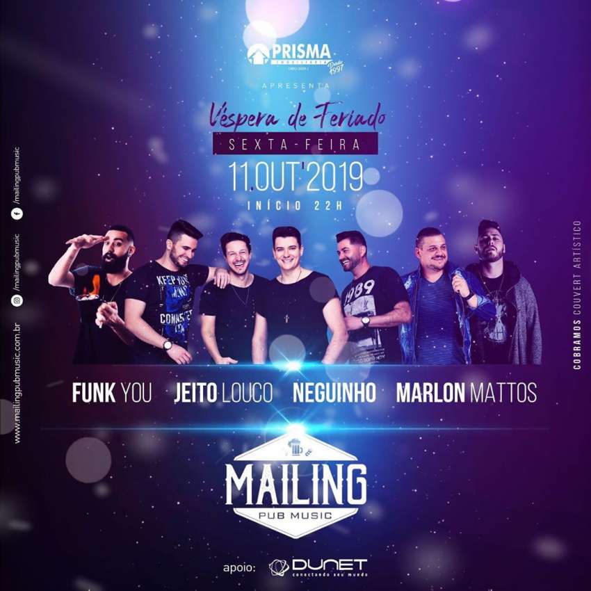 Sexta no Mailing | Mailing Pub Music | OndeTemBalada.com