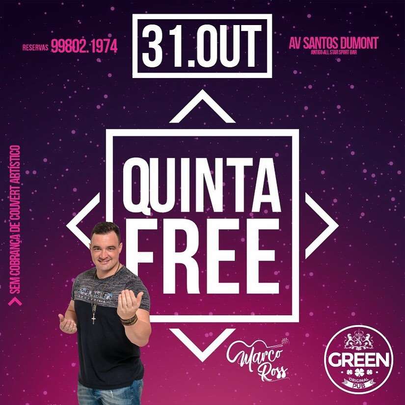 Quinta Free | Green Original Pub | OndeTemBalada.com