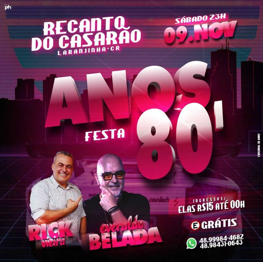 Festa Anos 80 | Recanto do Casarão  | OndeTemBalada.com