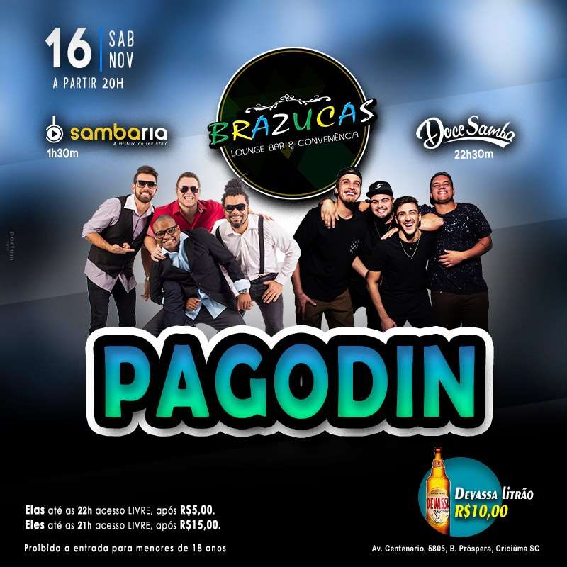 Pagodin | Brazucas Lounge Bar | OndeTemBalada.com