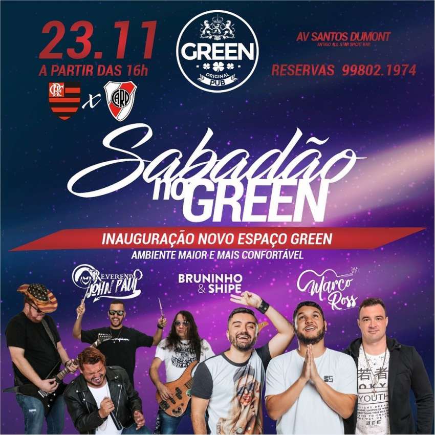 Sábadão do Green | Green Original Pub | OndeTemBalada.com