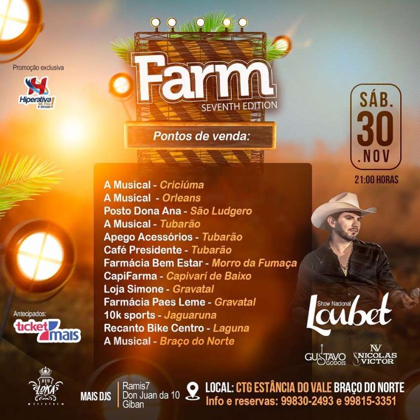 Farm | Loubet | Centro de Eventos Expovale | OndeTemBalada.com