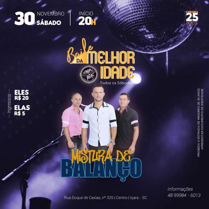 Baile da Melhor Idade | Casa do Rock | OndeTemBalada.com