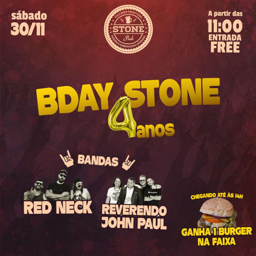 Bday Stone | Stone Pub | OndeTemBalada.com