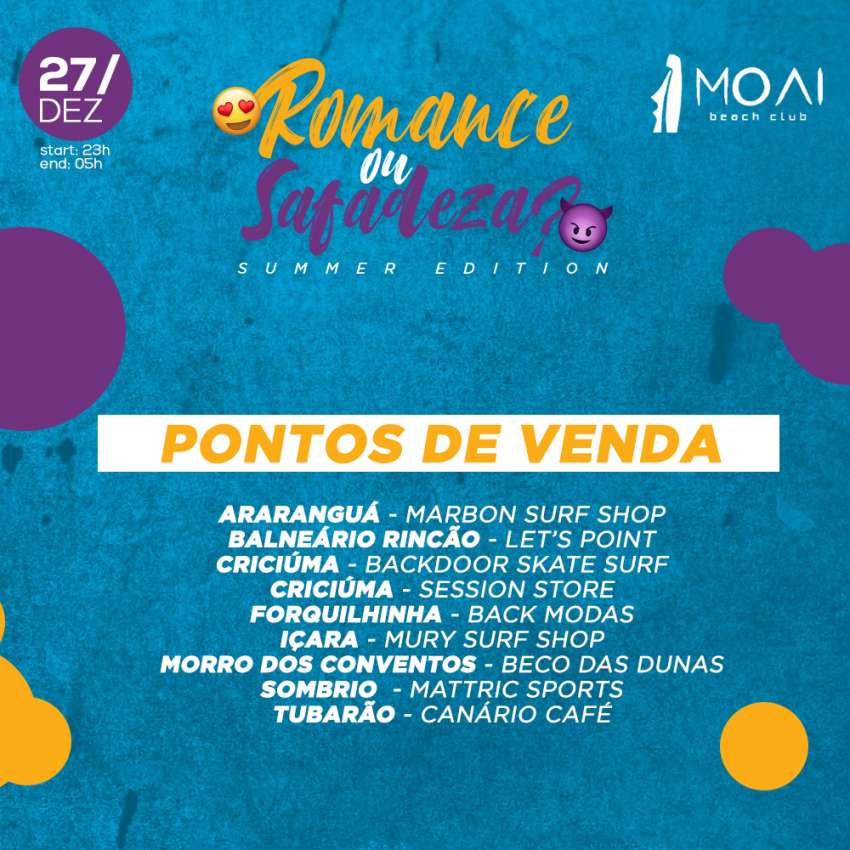 Romance ou Safadeza | Moai Beach Club | OndeTemBalada.com