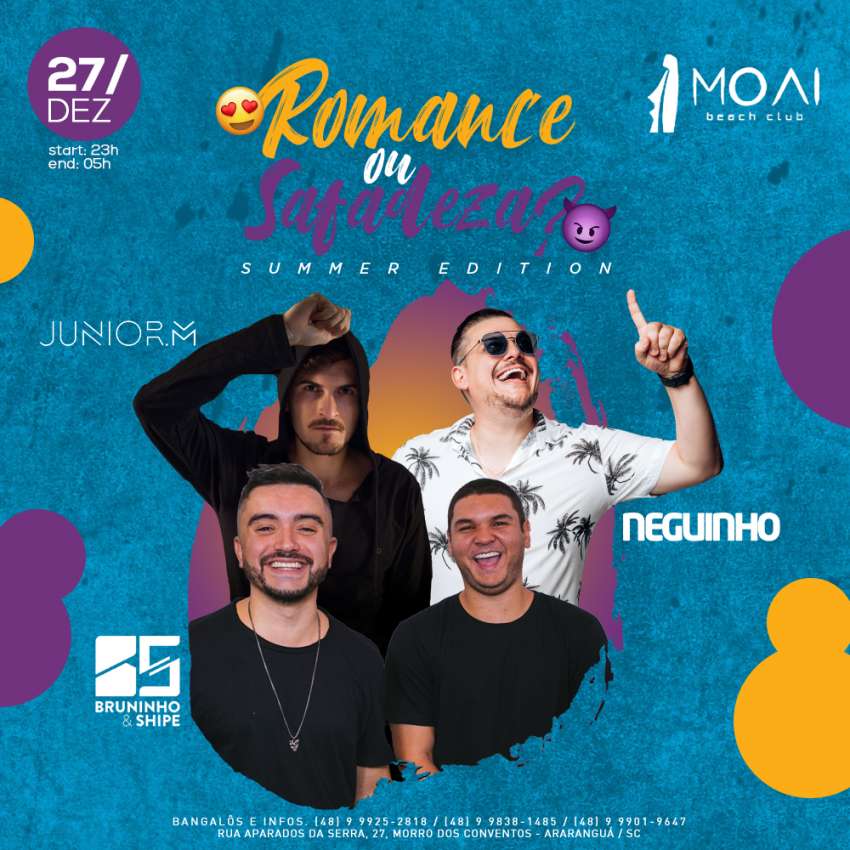 Romance ou Safadeza | Moai Beach Club | OndeTemBalada.com