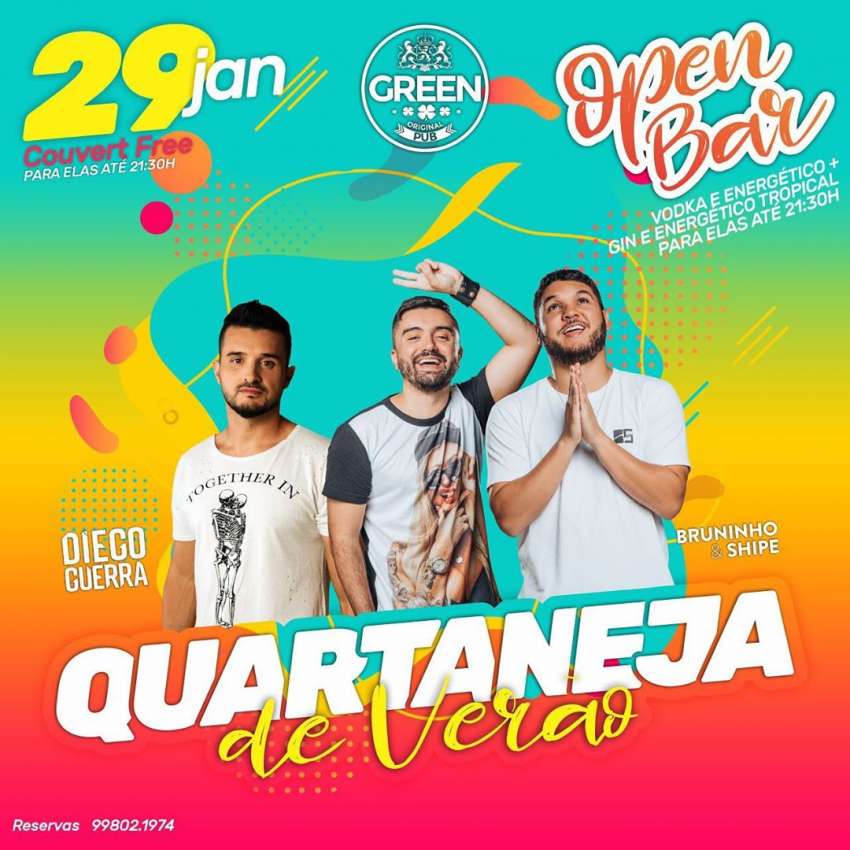 Quartaneja de Verão | Green Original Pub | OndeTemBalada.com