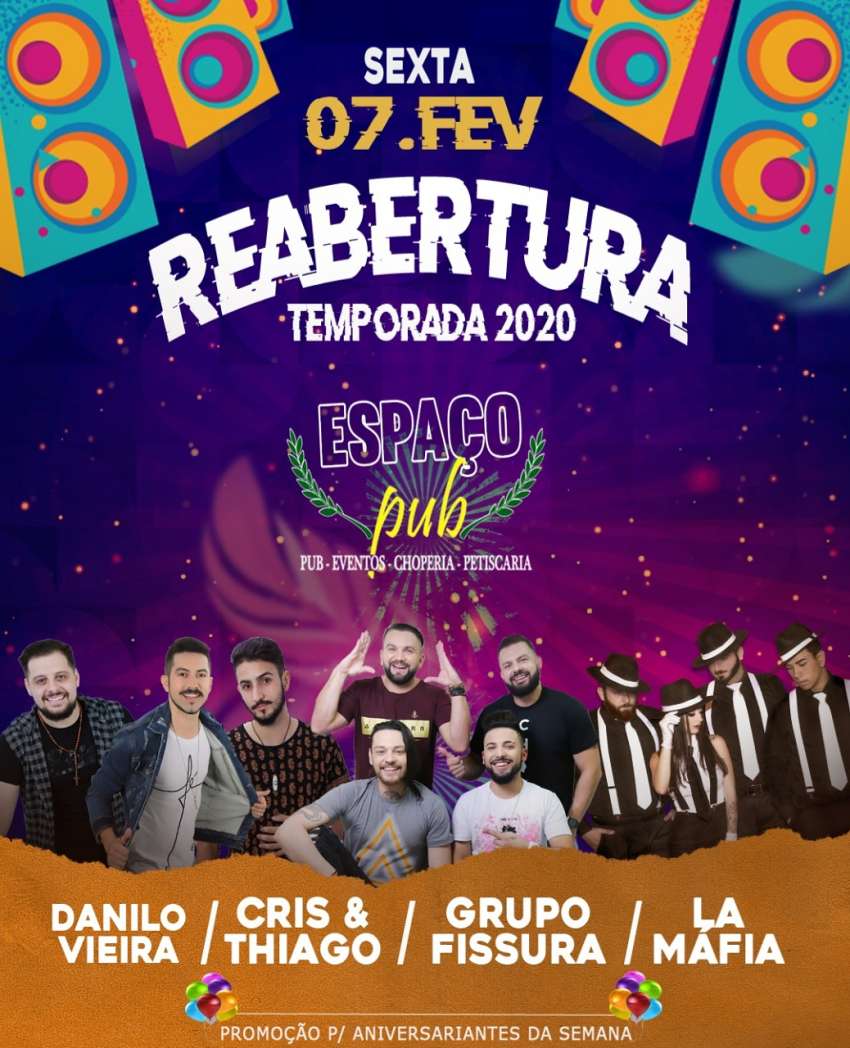 Reabertura | Espaço Pub Pizzaria Comilão | OndeTemBalada.com