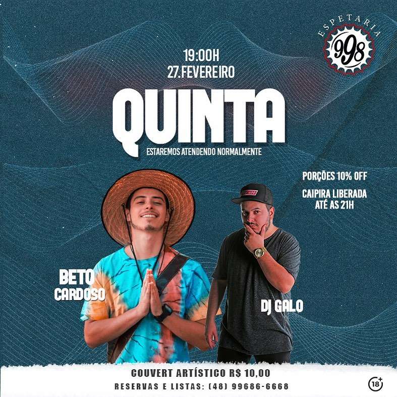 Quinta  | Espetaria 998 | OndeTemBalada.com