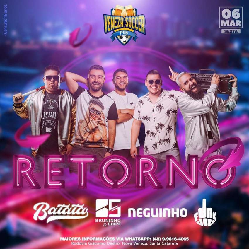 Retorno  | Veneza Soccer Pub | OndeTemBalada.com