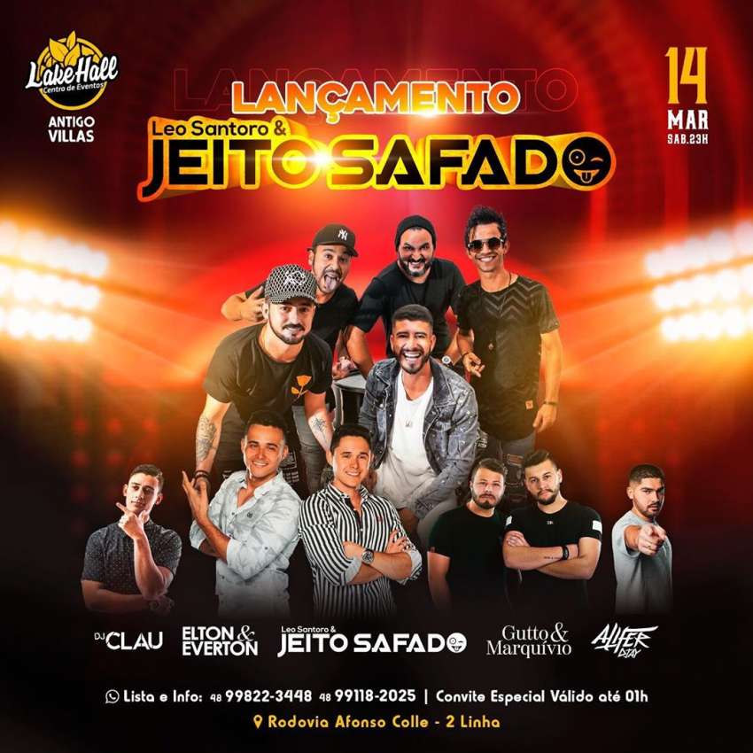 Leo Santoro & Jeito Safado | Lake Hall | OndeTemBalada.com