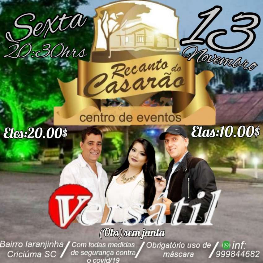 Banda Versátil  | Recanto do Casarão  | OndeTemBalada.com