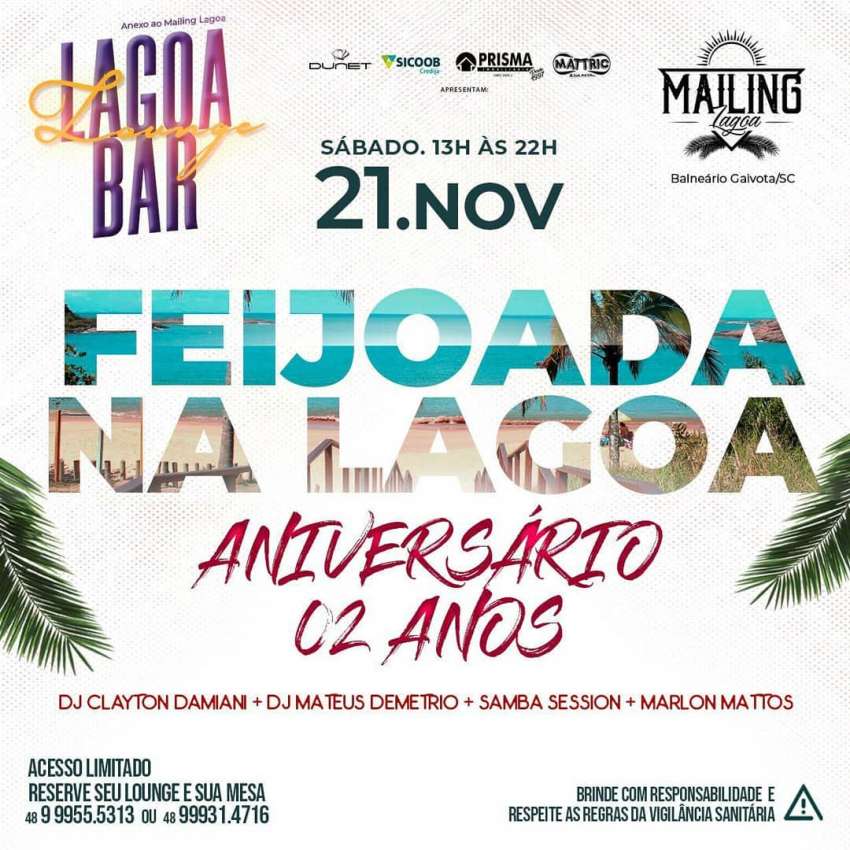 Feijoada na Lagoa | Mailing Lagoa  | OndeTemBalada.com