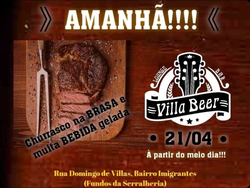 Churrasco  | Villa Beer  | OndeTemBalada.com