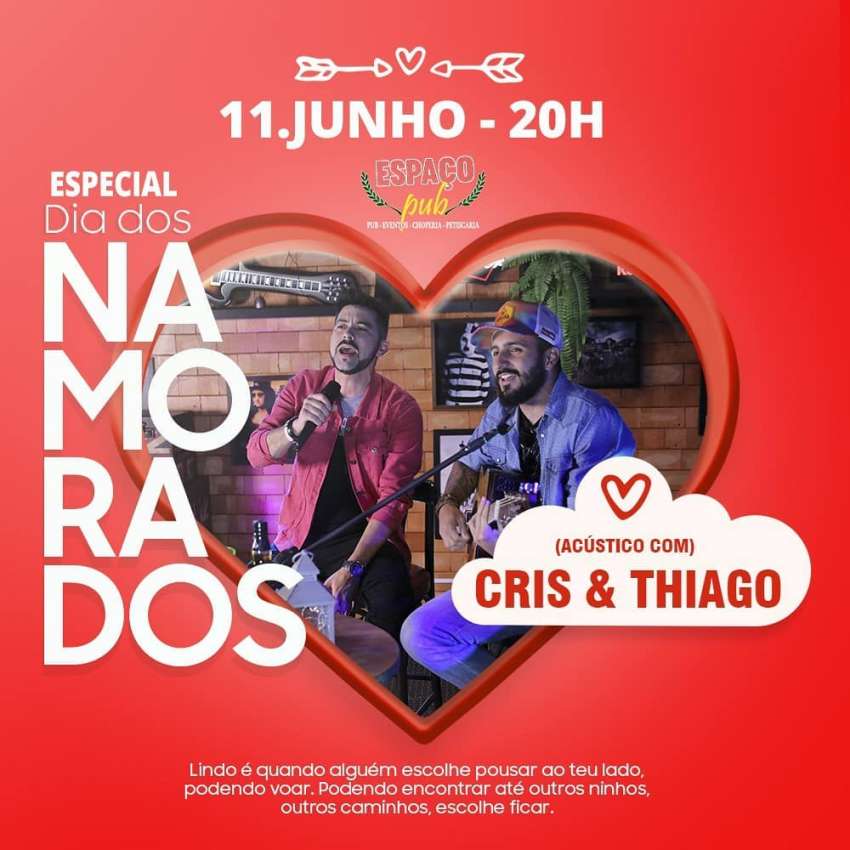 Especial Dia Dos Namorados | Espaço Pub Pizzaria Comilão | OndeTemBalada.com