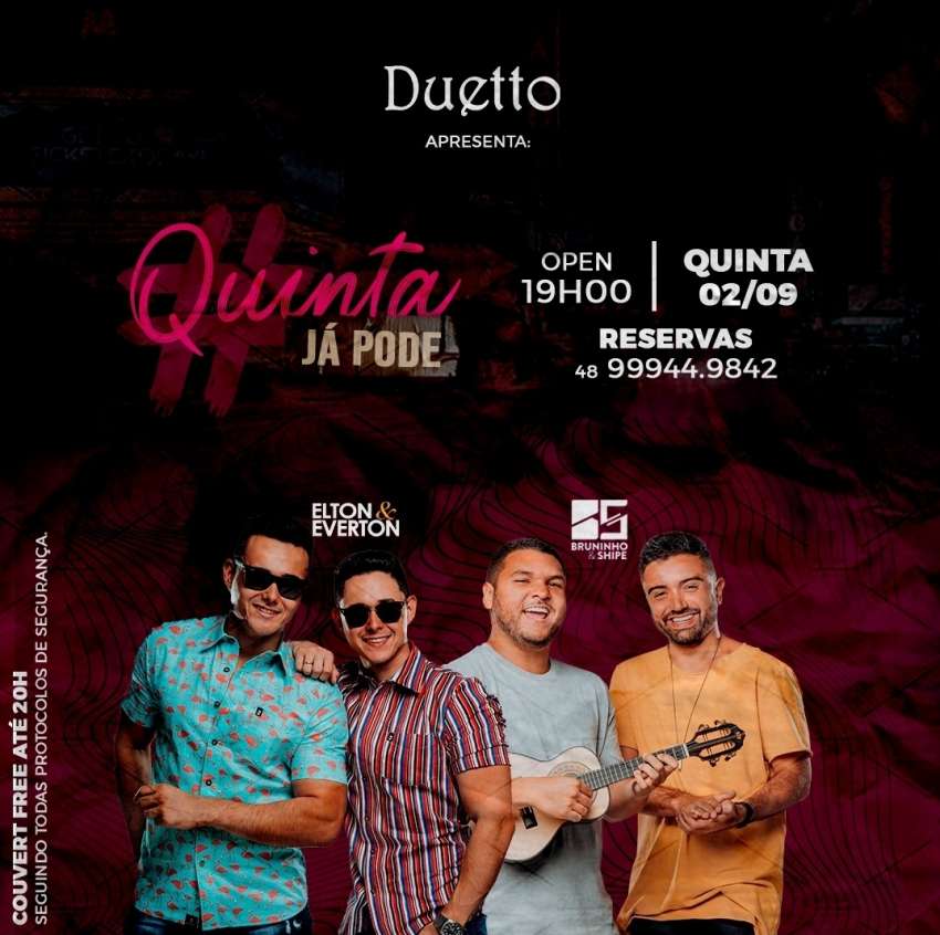 Quinta já pode  | Duetto | OndeTemBalada.com