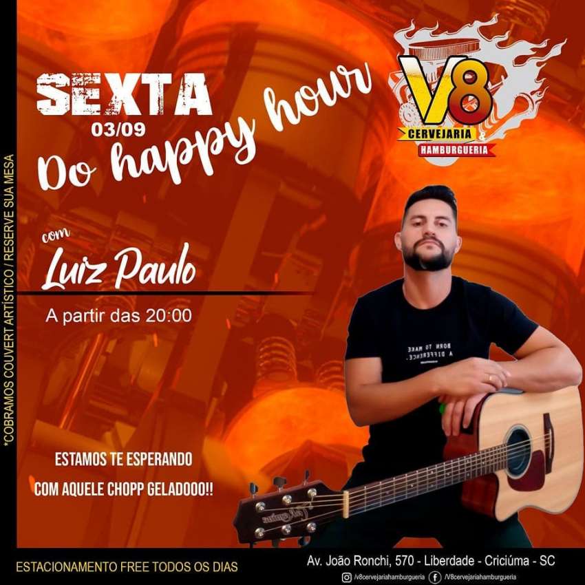 Happy Hour | V8 Cervejaria e Hamburgueria  | OndeTemBalada.com