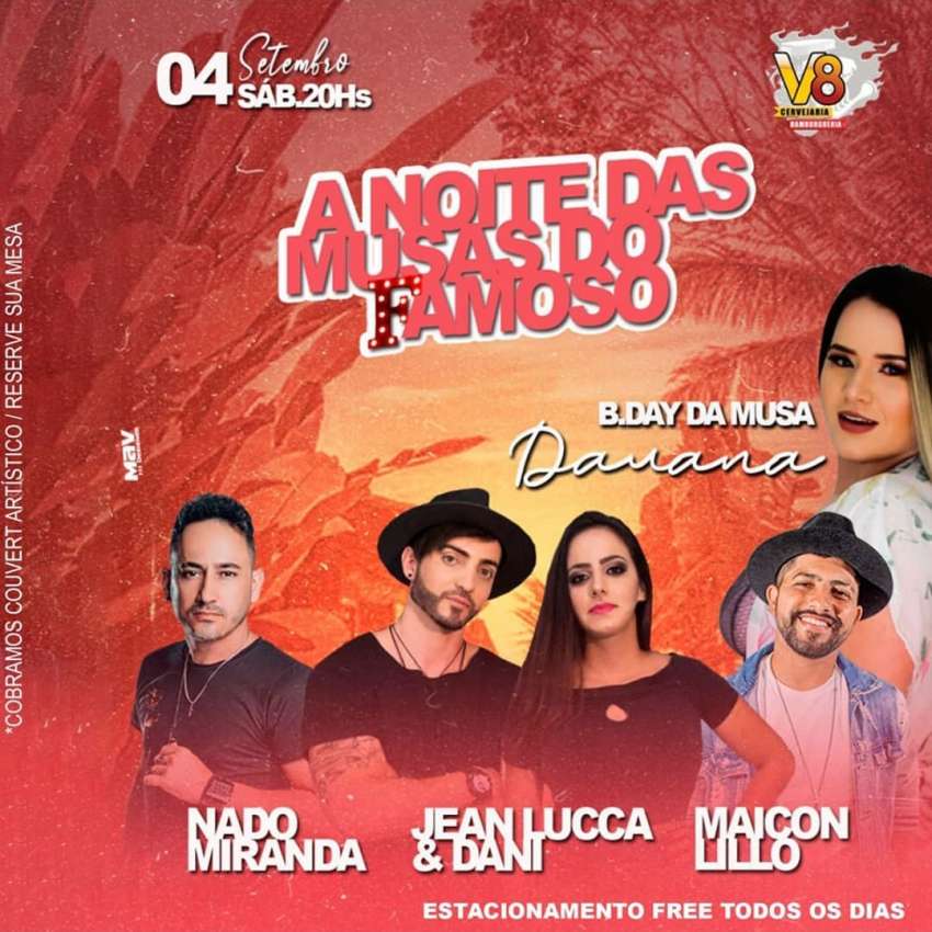 A noite das Musas do Famoso | V8 Cervejaria e Hamburgueria  | OndeTemBalada.com