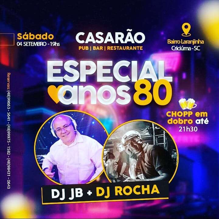 Especial Anos 80 | Recanto do Casarão  | OndeTemBalada.com