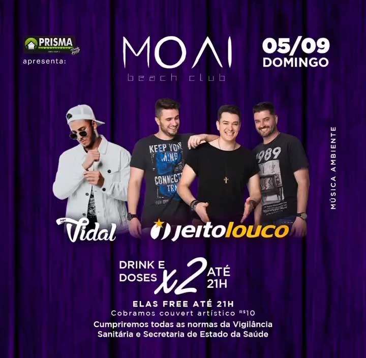 Vidal + Jeito Louco | Moai Beach Club | OndeTemBalada.com