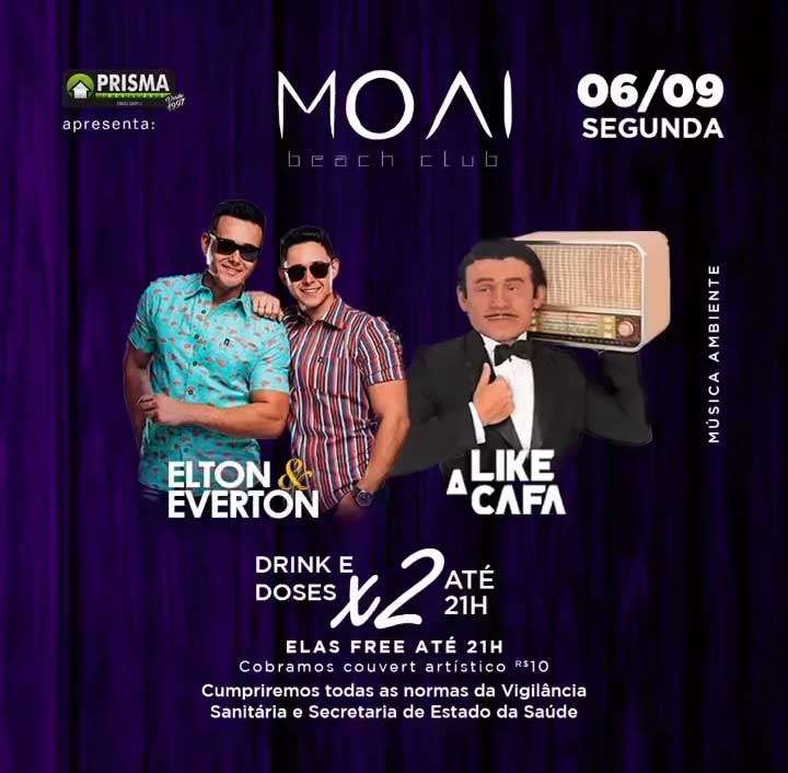 Elton e Everton + Like a Cafa | Moai Beach Club | OndeTemBalada.com