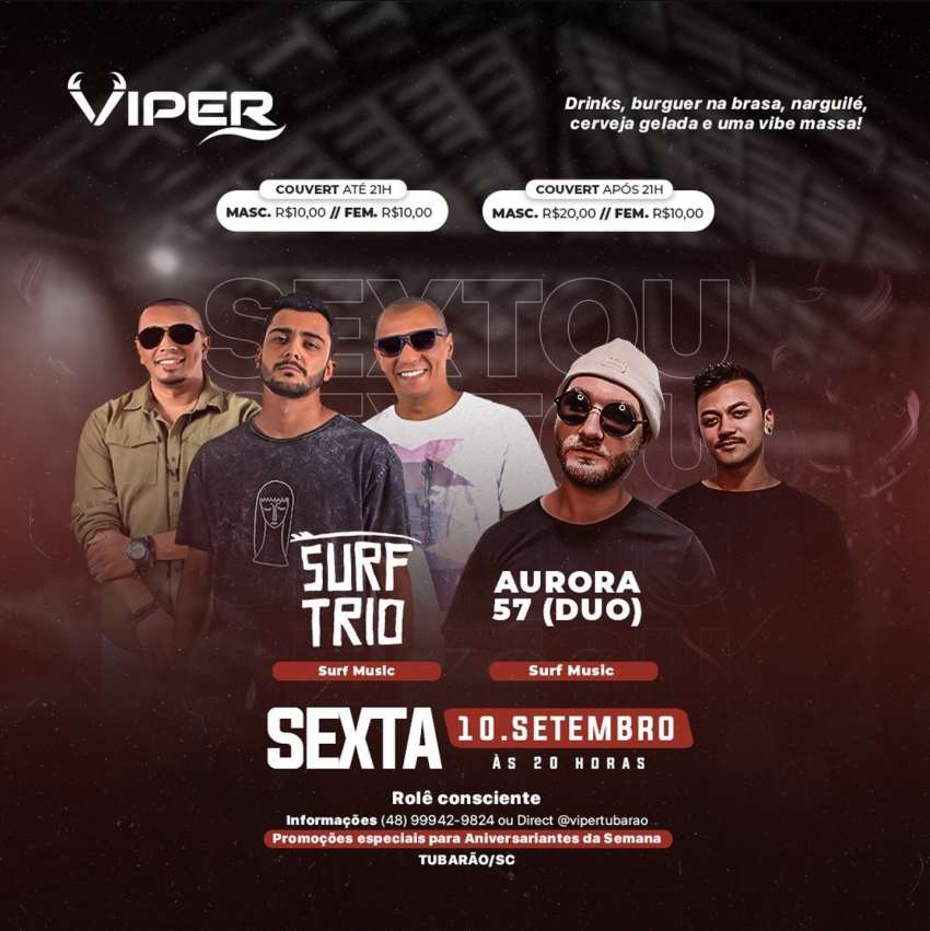 Surf Trio + Aurora 57 | Viper | OndeTemBalada.com