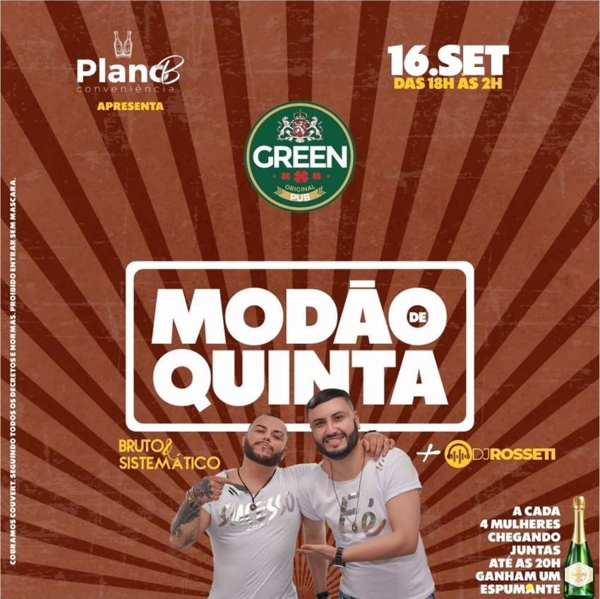 Modão de Quinta | Green Original Pub | OndeTemBalada.com