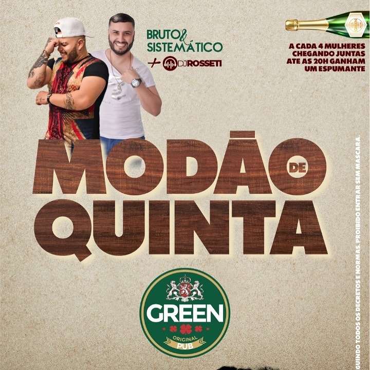 Modão de Quinta | Green Original Pub | OndeTemBalada.com