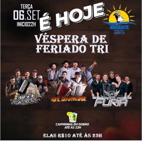 Véspera de Feriado Tri | Mirante Cenrro de Eventos | OndeTemBalada.com