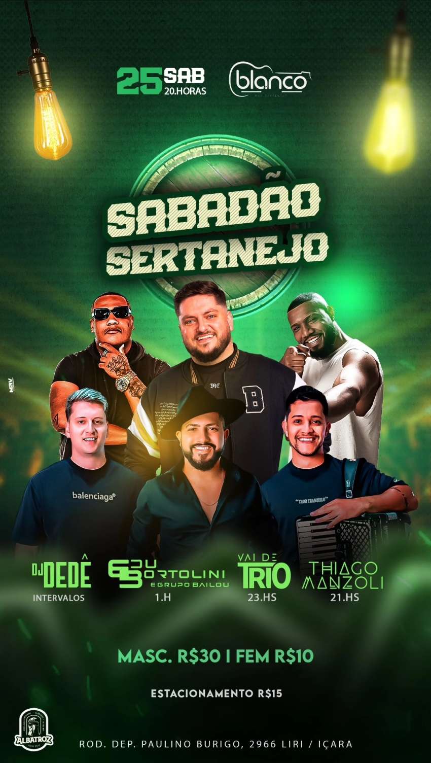 Sábadão Sertanejo  | Blanco Pub | OndeTemBalada.com