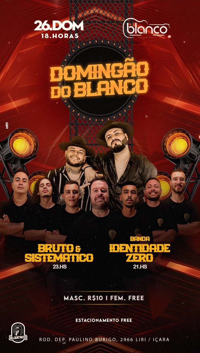 Domingão do Blanco | Blanco Pub | OndeTemBalada.com