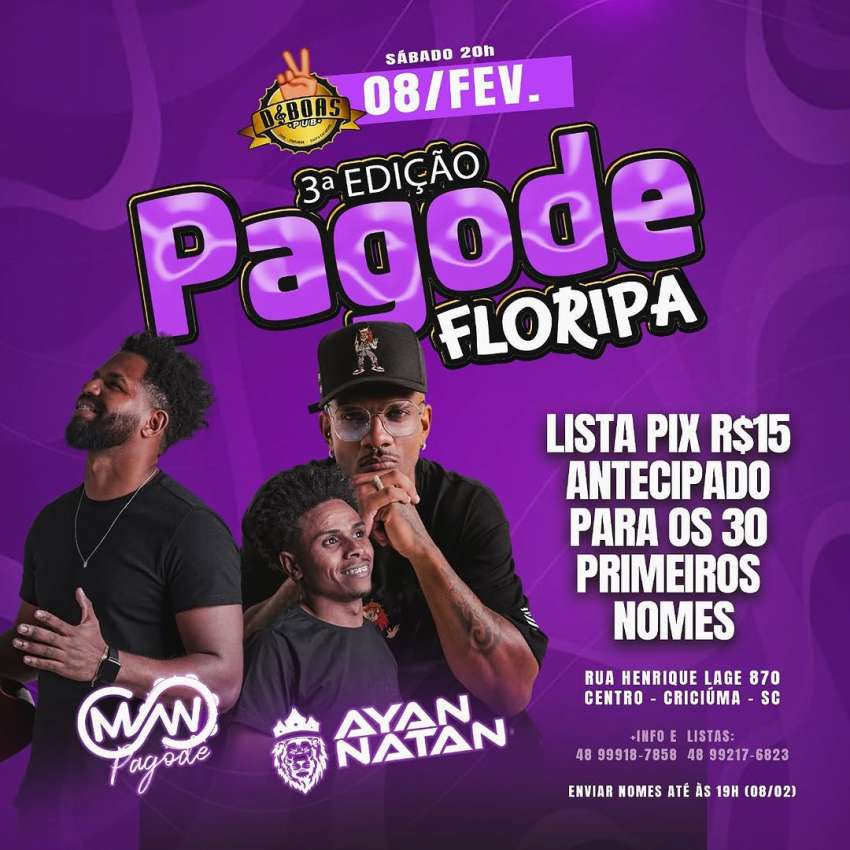 Pagode Floripa | D&Boas Pub | OndeTemBalada.com