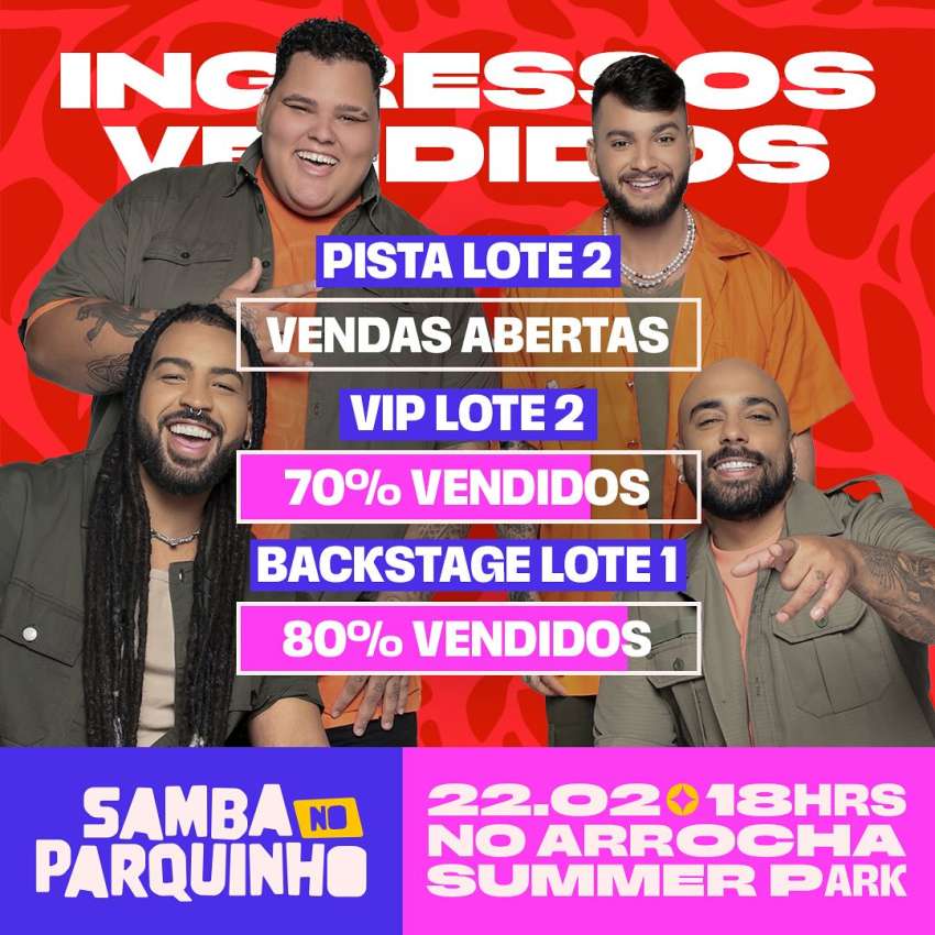 Samba no Parquinho com Menos É Mais | Arrocha Summer Park | OndeTemBalada.com